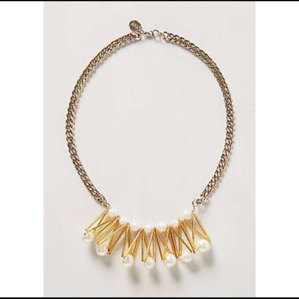 NWB Anthropologie Pearl Frond Necklace, beautiful